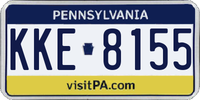 PA license plate KKE8155