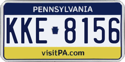 PA license plate KKE8156
