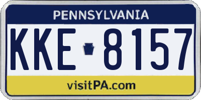 PA license plate KKE8157