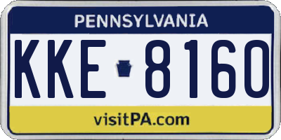 PA license plate KKE8160