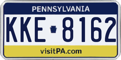 PA license plate KKE8162