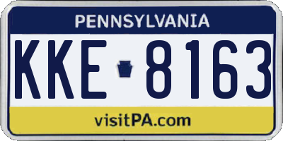 PA license plate KKE8163