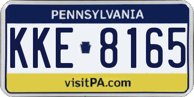 PA license plate KKE8165