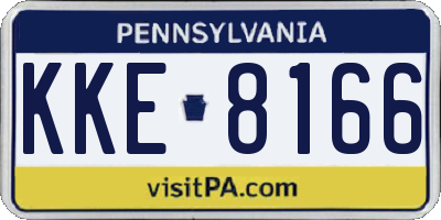 PA license plate KKE8166