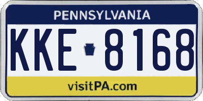PA license plate KKE8168