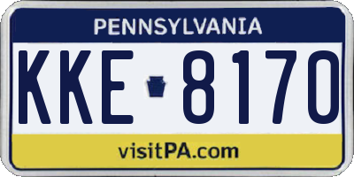 PA license plate KKE8170