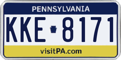 PA license plate KKE8171