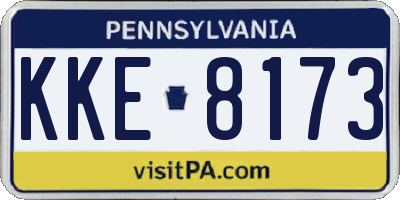 PA license plate KKE8173
