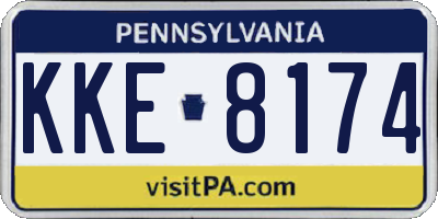 PA license plate KKE8174