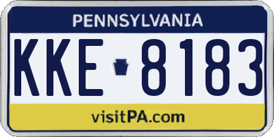 PA license plate KKE8183