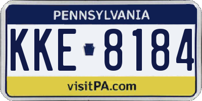 PA license plate KKE8184