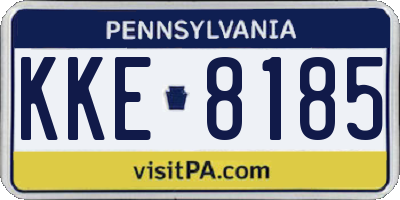 PA license plate KKE8185