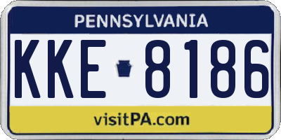 PA license plate KKE8186