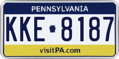 PA license plate KKE8187