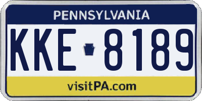 PA license plate KKE8189