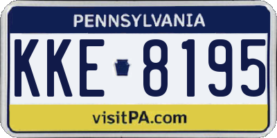 PA license plate KKE8195