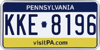 PA license plate KKE8196