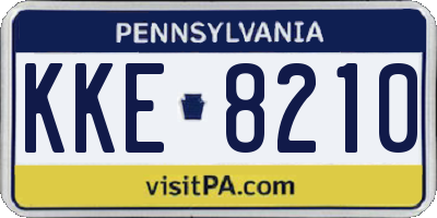 PA license plate KKE8210