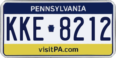 PA license plate KKE8212