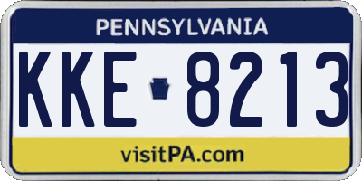PA license plate KKE8213