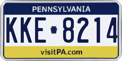 PA license plate KKE8214