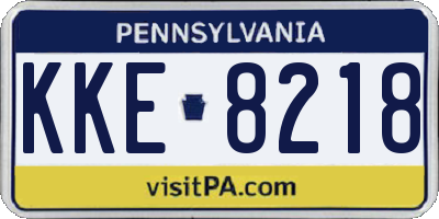 PA license plate KKE8218