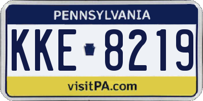 PA license plate KKE8219