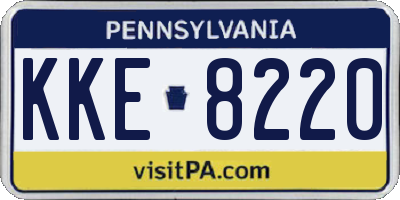 PA license plate KKE8220