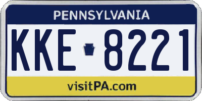 PA license plate KKE8221