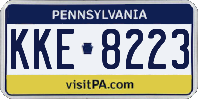 PA license plate KKE8223