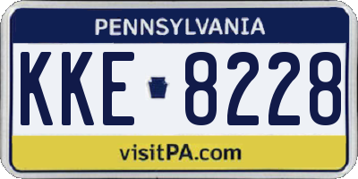 PA license plate KKE8228