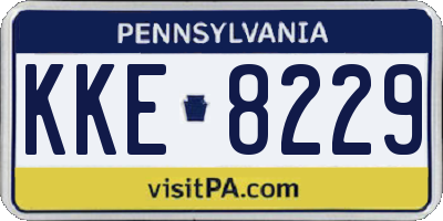 PA license plate KKE8229