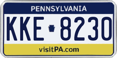 PA license plate KKE8230