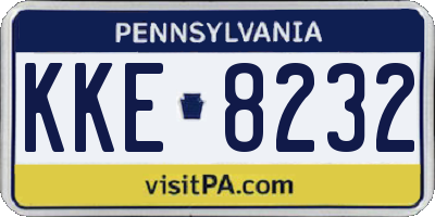 PA license plate KKE8232