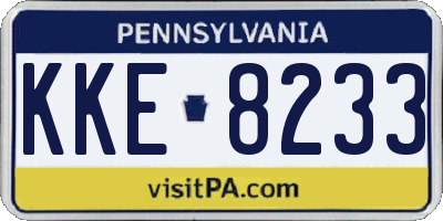 PA license plate KKE8233