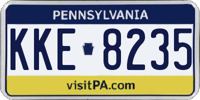 PA license plate KKE8235