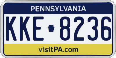 PA license plate KKE8236