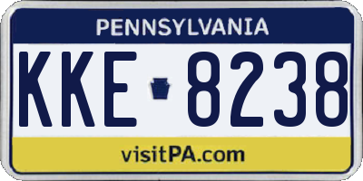 PA license plate KKE8238