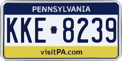 PA license plate KKE8239