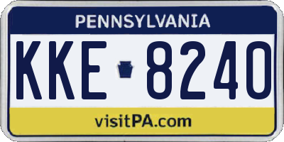 PA license plate KKE8240