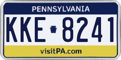 PA license plate KKE8241