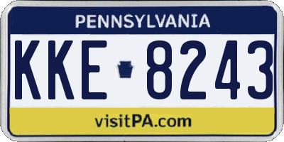 PA license plate KKE8243