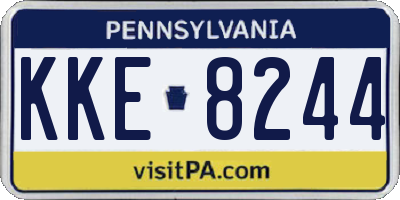 PA license plate KKE8244