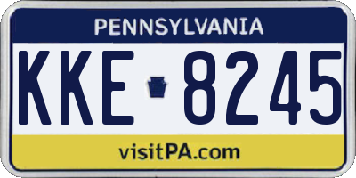 PA license plate KKE8245