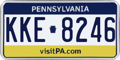 PA license plate KKE8246