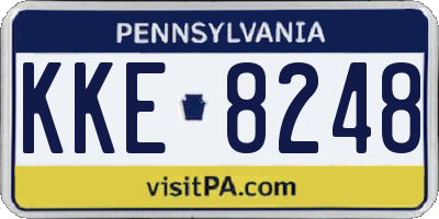 PA license plate KKE8248