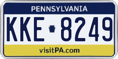 PA license plate KKE8249