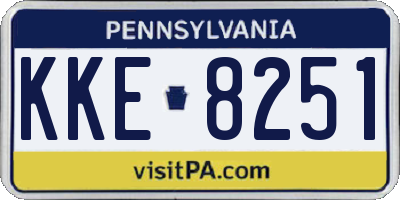 PA license plate KKE8251