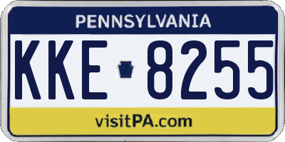 PA license plate KKE8255
