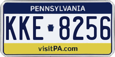 PA license plate KKE8256